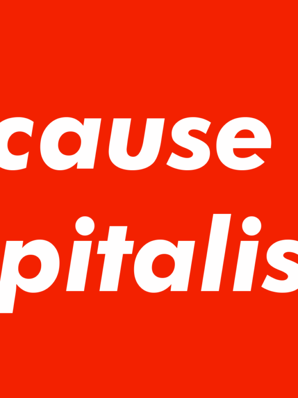 Because Capitalism Sticker