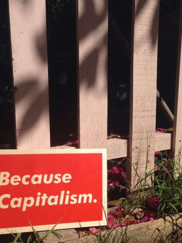 Because Capitalism Wood Print